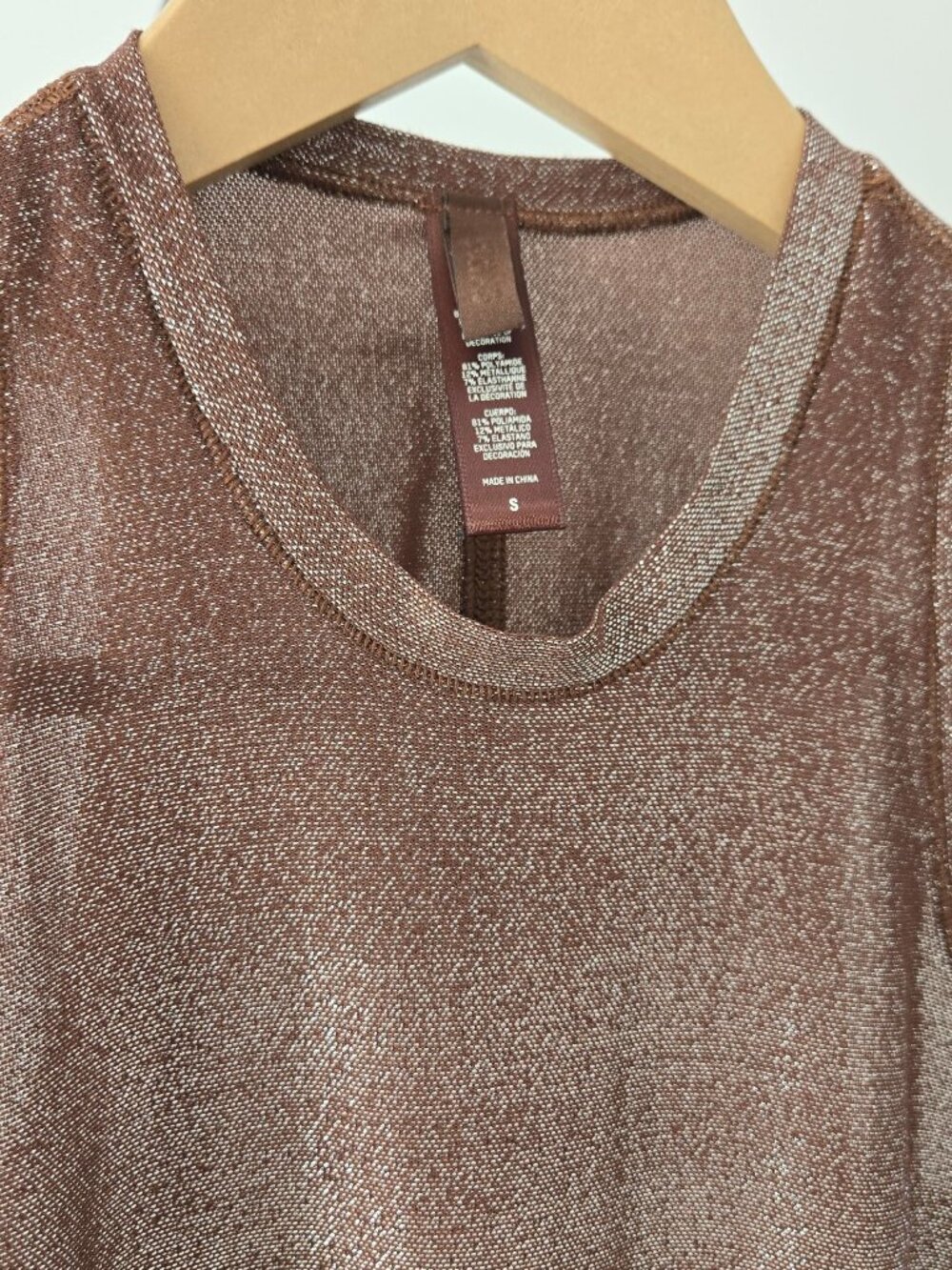 SKIMS Cocoa Shimmer Tank Dress in Size S - Picture 3 of 7